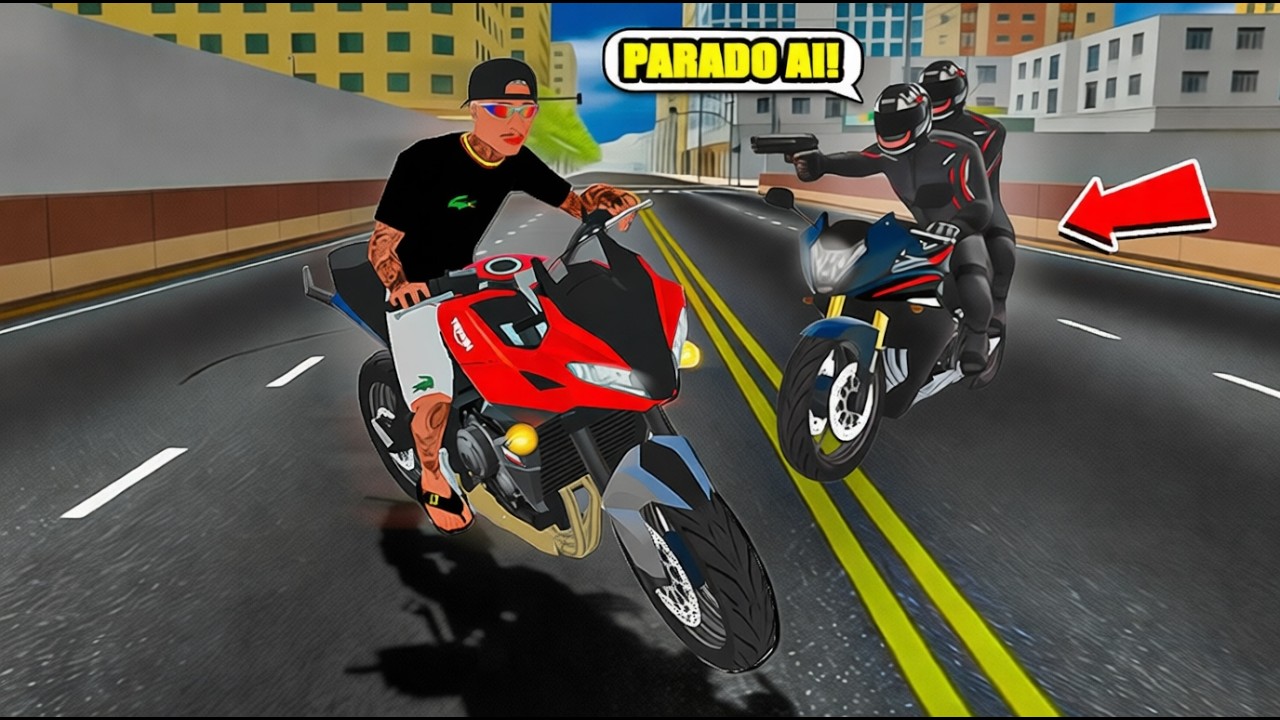 FUI PERSEGUIDO POR BANDIDOS NO MOTO WHEELIE 3D 🚨