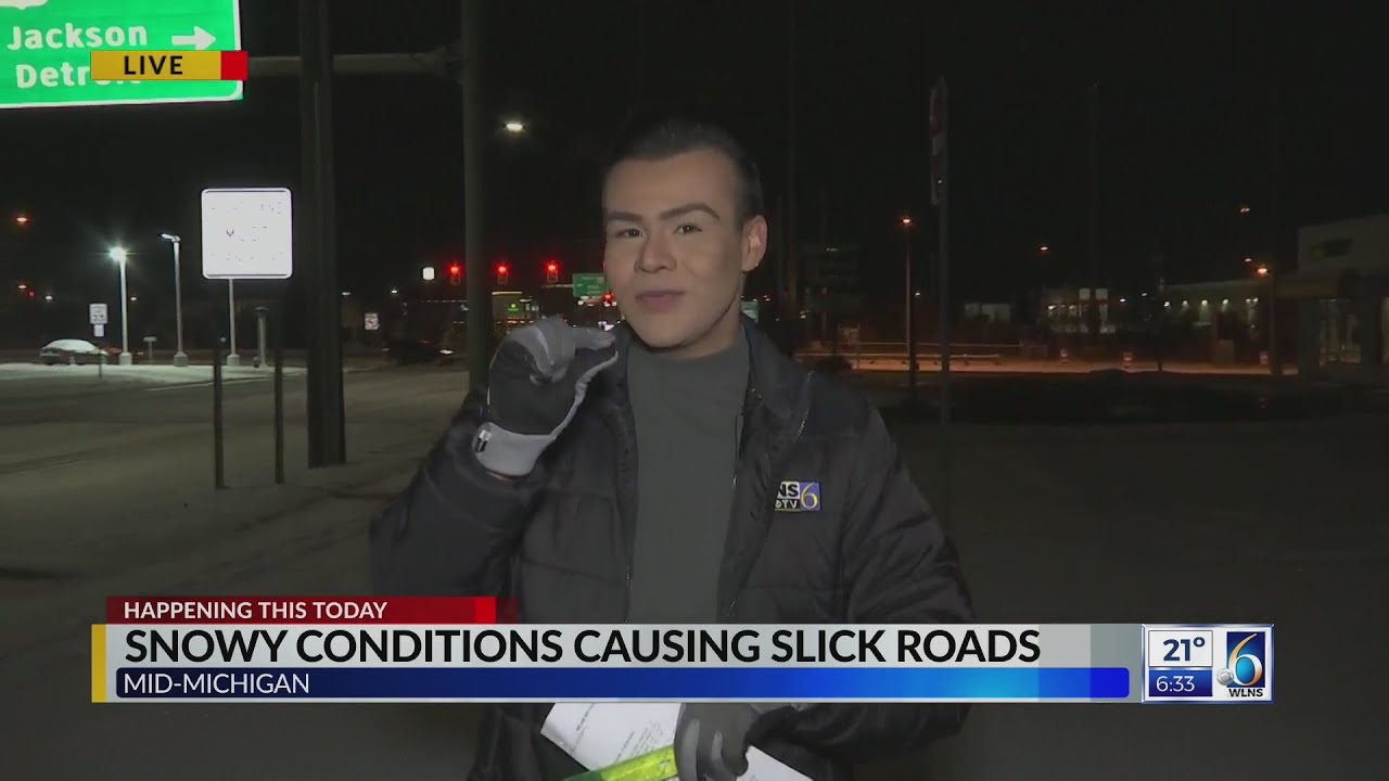 Snowy Conditions Causing Slick Roads - YouTube