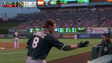 OAK@LAA: Lowrie scores on Escobar