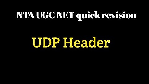 UDP Header Computer Network NTA NET Computer Science