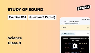 Study of Sound |  MHCERT Class 9 | Science | Ex. 12.1 | Q.5 Part (d)