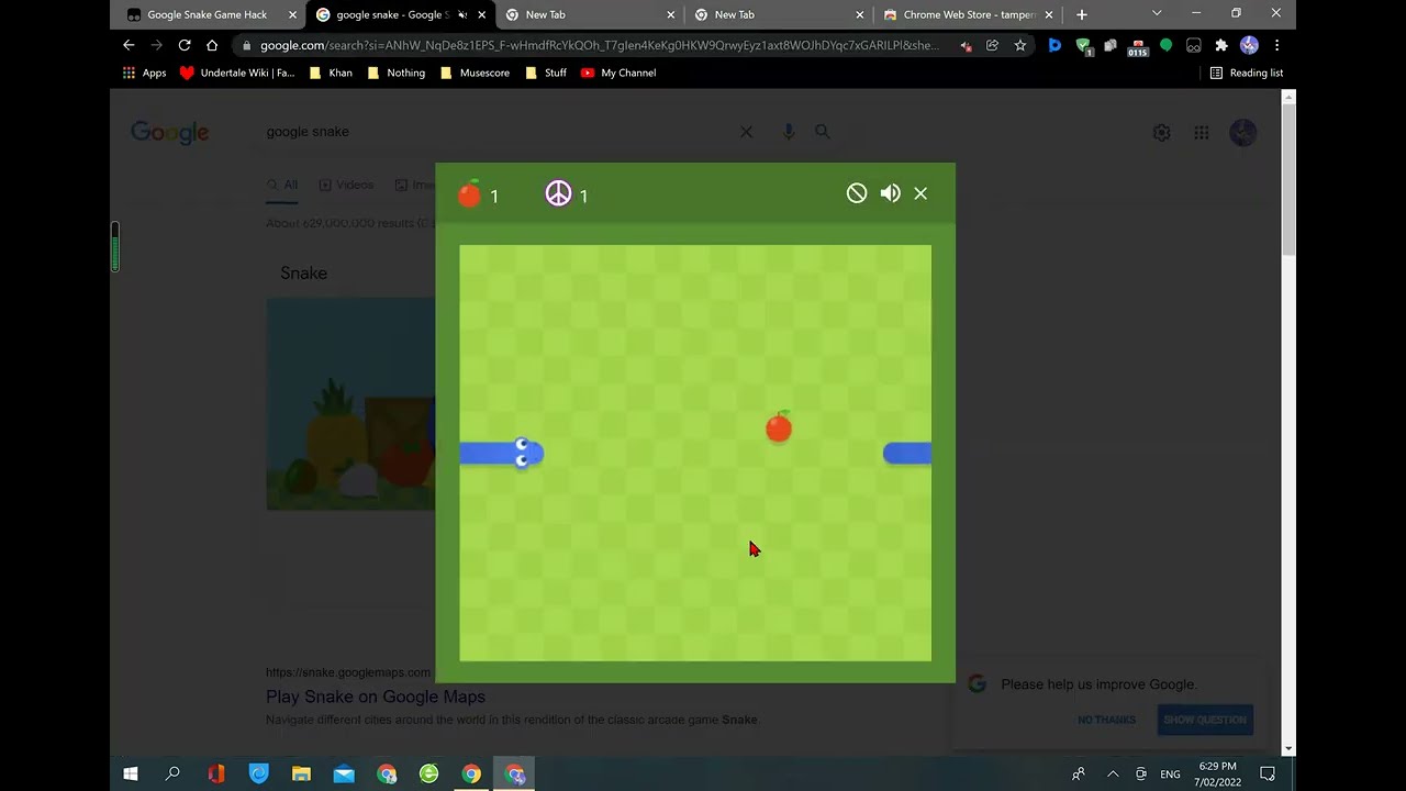 How to hack in google snake game (old) 