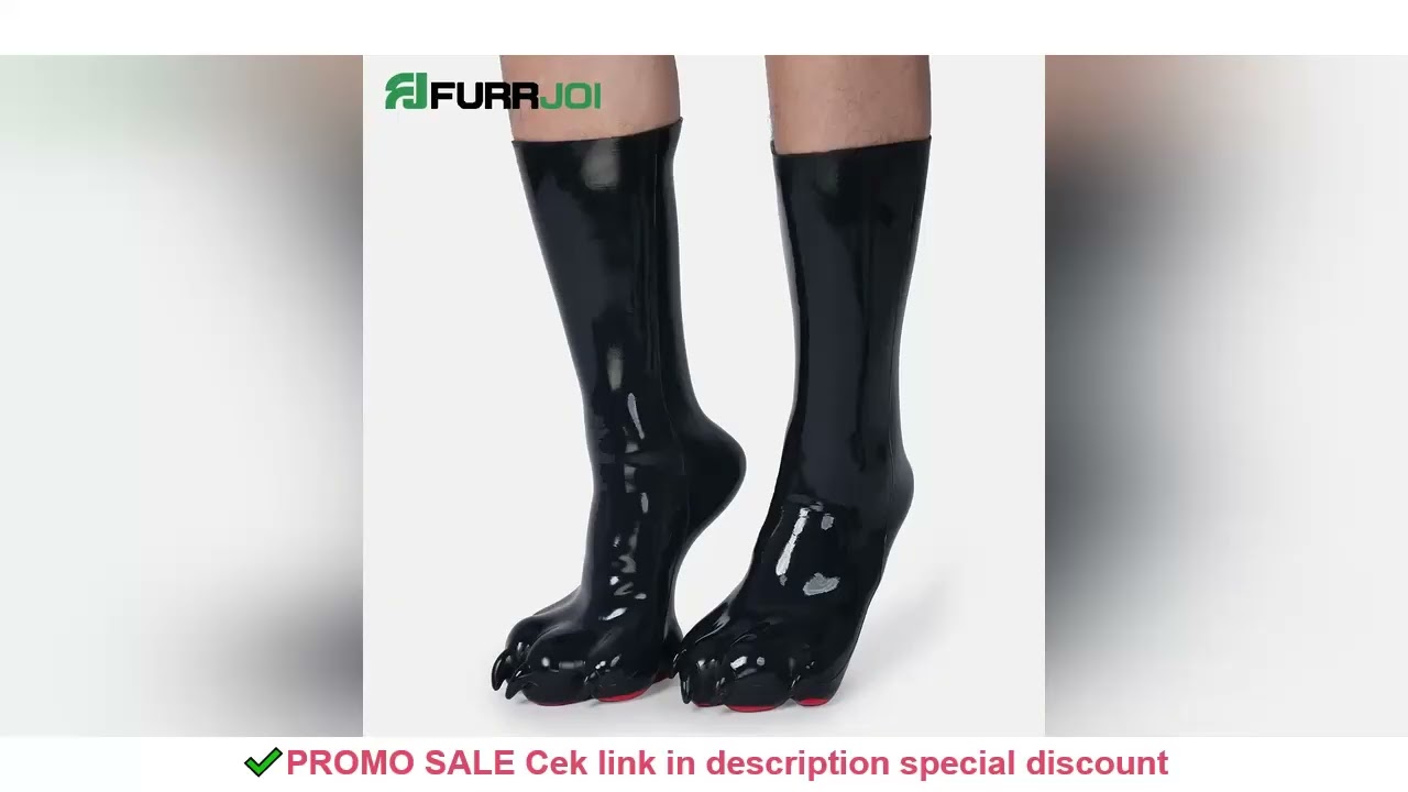 Furrjoi Silicone Digitigrade Standable Paws-Black Main Body Realistic Latex Furry Fetish Dog Feet Co