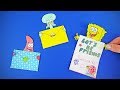 Spongebob Mini Message Card Tutorial With Patrick and Squidward | Easy Message Envelope Card DIY