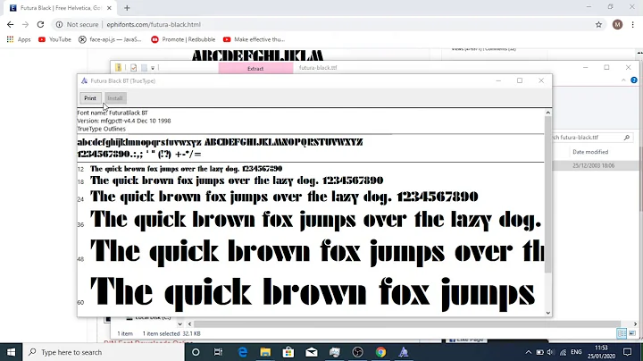 Can't install font under windows 10! Fix