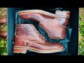 Caswell lisbon service boots in chocolate glazed shrunken bison unboxing