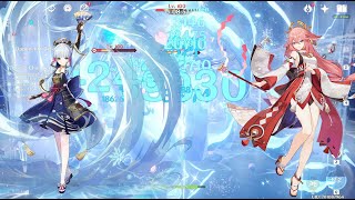 Freeze Ayaka & Aggravate Miko In 3.0 Abyss