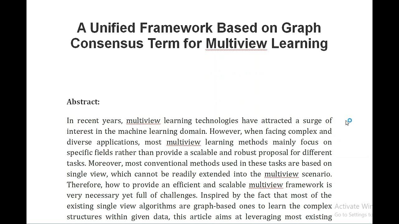 A unified framework based on graph consensus term for multiview