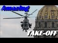 Amazing French  military helicopter TAKE-OFF in Paris