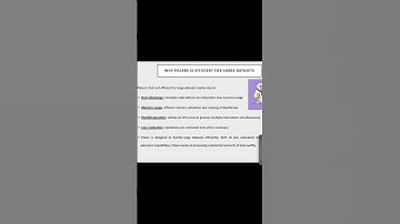 Why Polars is efficient for large datasets #polars #python #pandas