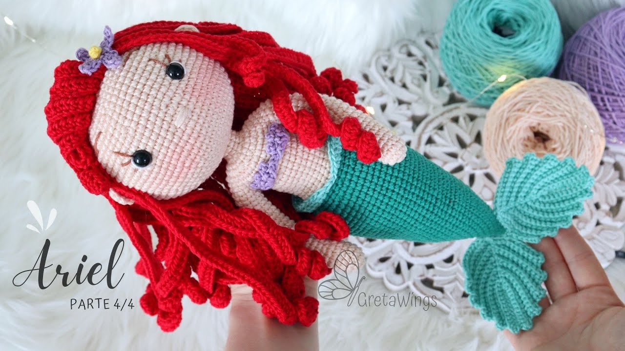 Tutorial Ariel (Sirenita) Amigurumi | Serie Princesas  Part 4/4 Sub 🇺🇸🇪🇸/ GretaWings