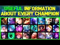 Useful Information About EVERY League of Legends Champion!