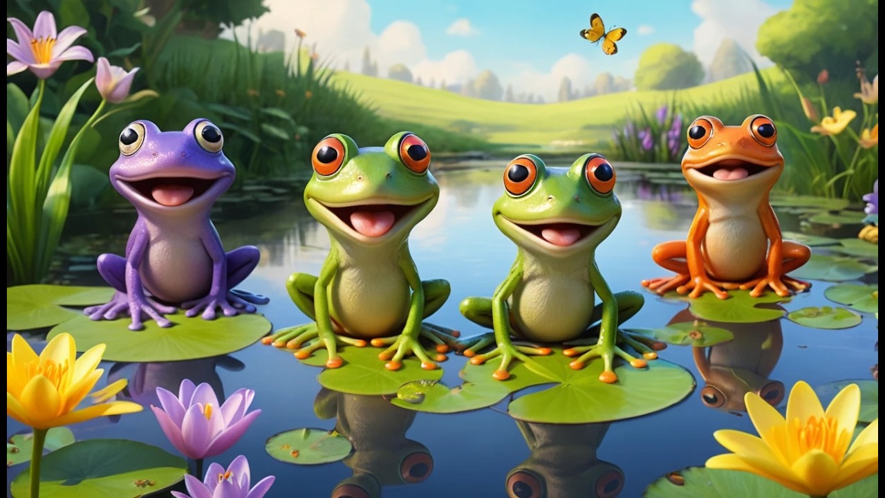 Five Little Frogs Ribbit Ribbit Ribbit | Counting Songs & Funny Animal ...