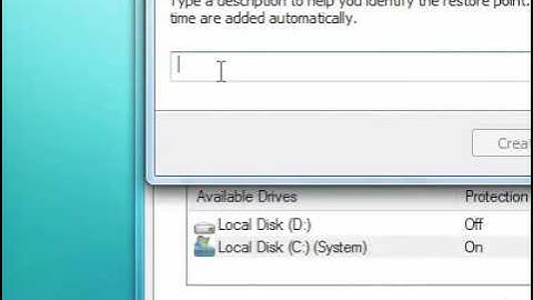 How to create a new system restore point in Windows 7