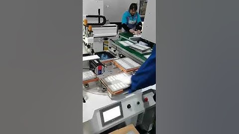 full auto flat silk screen printing machine for test pieces with robot hand auto unloading system