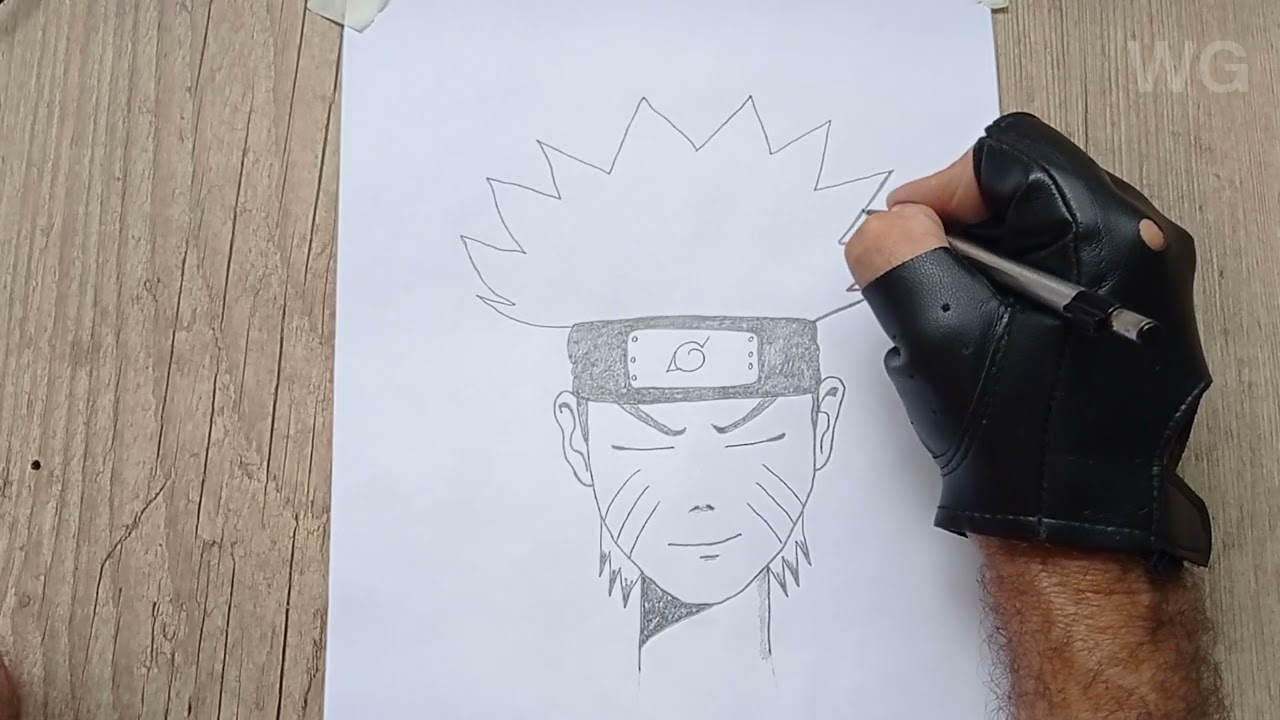 Como desenhar o rosto do personagem Naruto, mais simples e fácil...