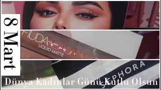 HUDA BEAUTY DENEMELİ MAKYAJ SEPHORA ALIŞVERİŞ TURU - KADINLAR GÜNÜNÜZ KUTLU OLSUN💜 #makyaj