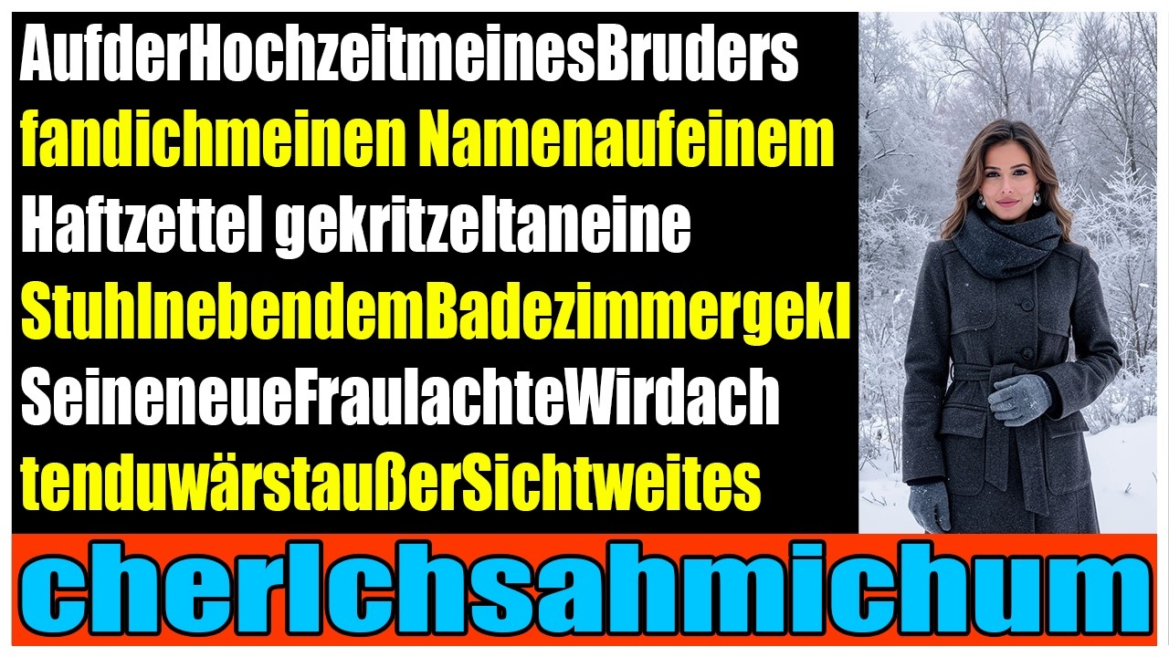 Auf der Hochzeit meines Bruders fand ich meinen Namen auf einem Zettel am Stuhl neben der T