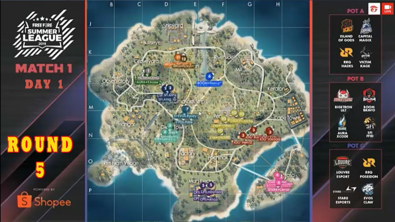 Summer League Free Fire 2019 Match 1 Round 5 Pot Abc