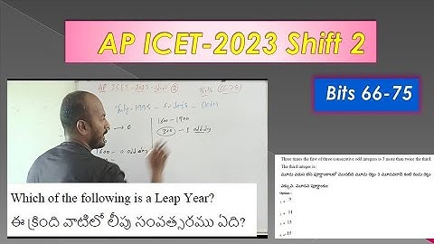AP ICET 2023 Shift 2  Bits 66-75