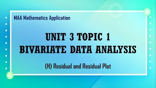 [MAA] 3.1 H Bivariate Data Analysis - Residual and Residual Plot