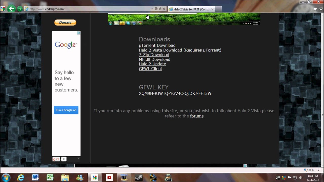 product key for halo 2 for window vista