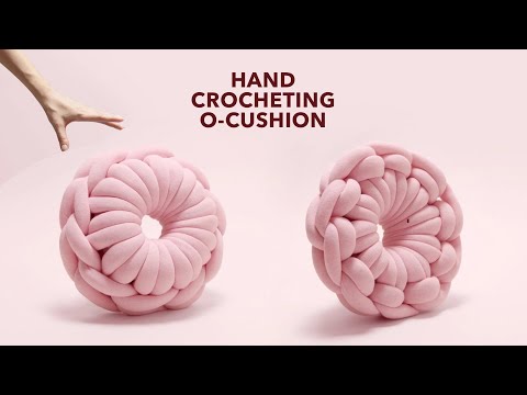HOW TO HAND CROCHET A ROUND CUSHION WITH OHHIO BRAID | CHUNKY DIY