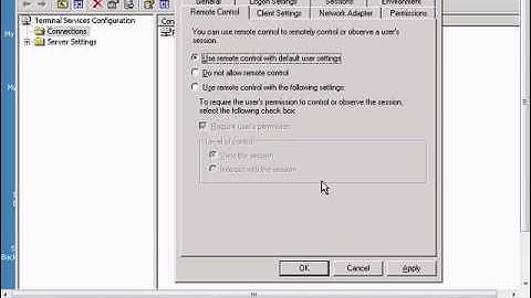 Setup default remote control settings in Terminal Server config