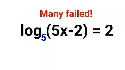 log(5)(5x-2) = 2 Many failed to find the value of x! Can you do it? #logs #logarithm #maths