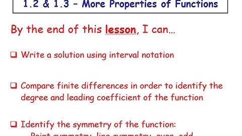 1.2 and 1.3 - Even vs Odd Symmetry