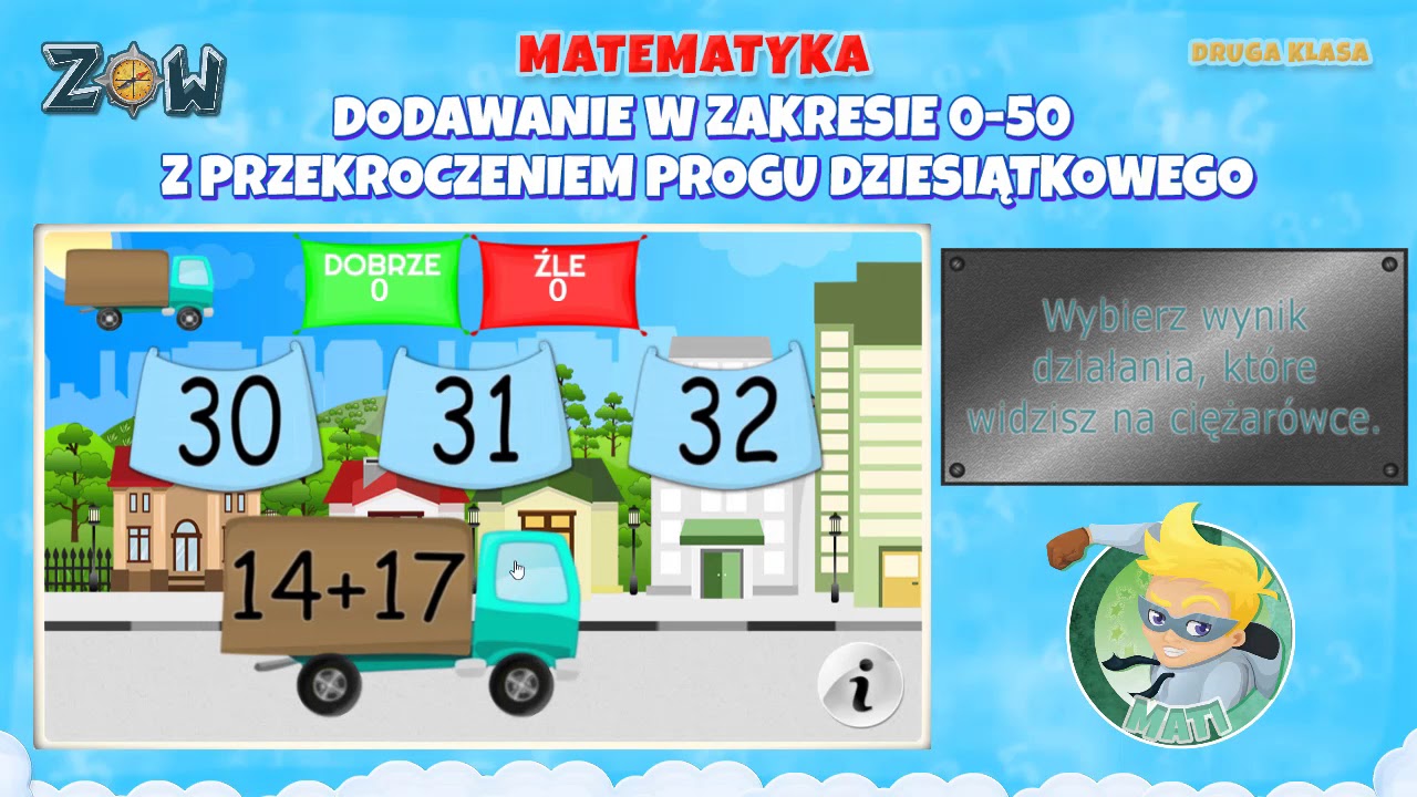 Dodawanie I Odejmowanie Do 50 Z Przekroczeniem Progu Dziesiątkowego Sprawdzian