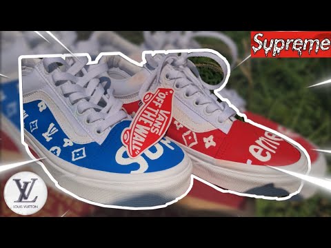 Louis Vuitton/Supreme custom vans 