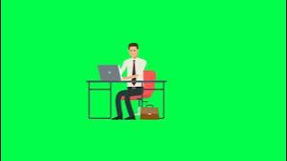 man working on laptop in the office animation #greenscreen #free