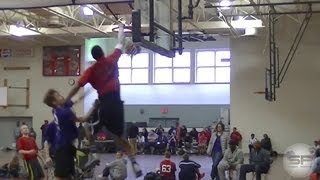 Aaron Jackson POSTERIZES defender at Hidden Gems Spring Showcase [Akron c/o 2013]