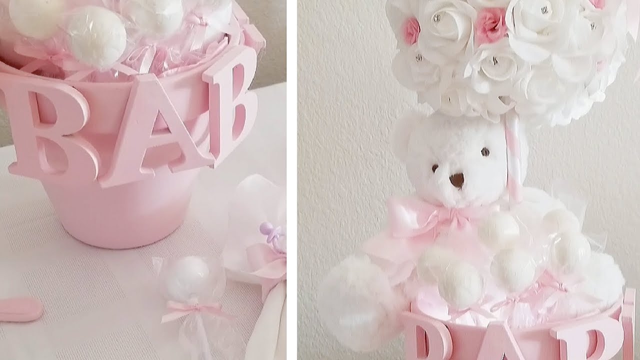 baby shower flower centerpieces girl