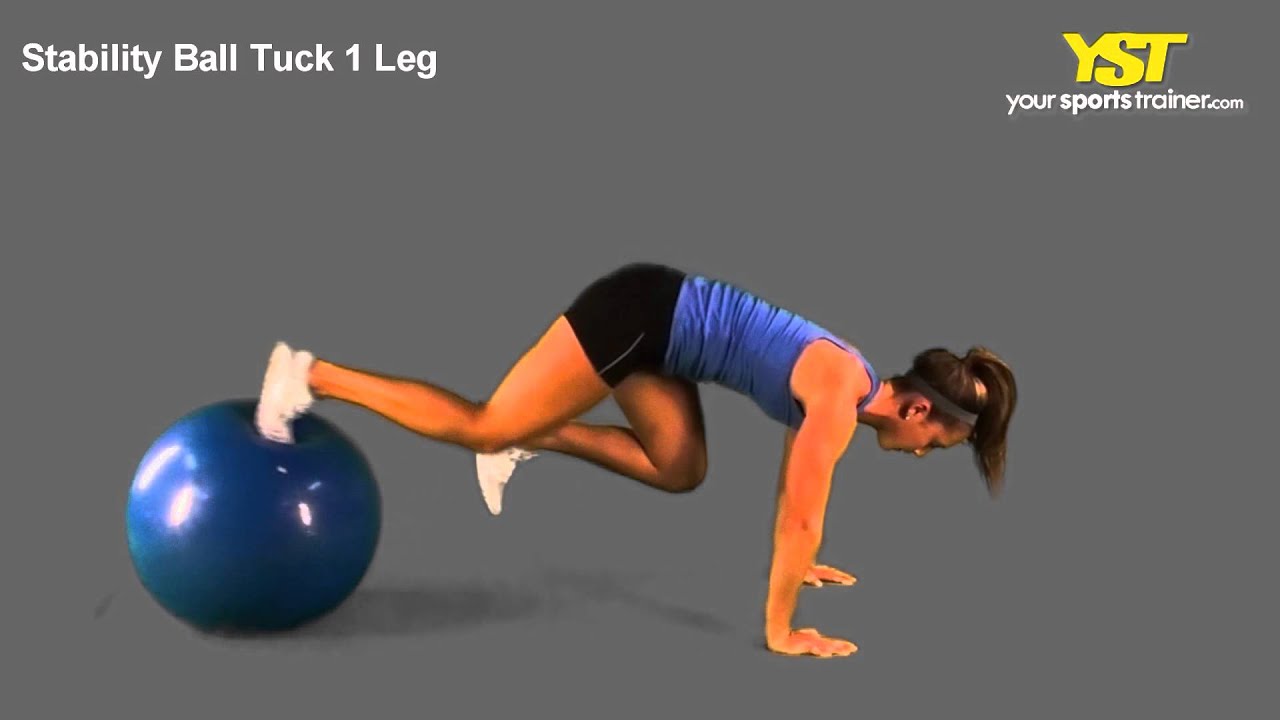 Stability Ball Knee Tuck 1 Leg YouTube