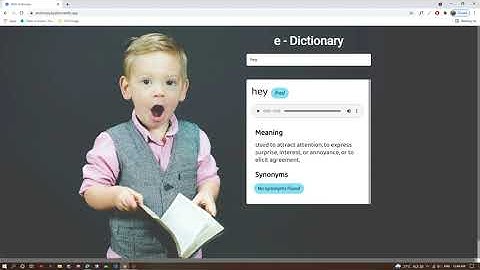 Dictionary website preview using HTML, CSS and JavaScript using API