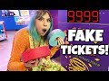 USING FAKE TICKETS AT THE ARCADE (IT WORKS!!!) LIFE HACKS