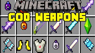 Minecraft GOD WEAPONS MOD  POWERFUL MINECRAFT SWORDS & ARMOR!! 