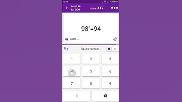 Math Tricks - Training mode - square numbers between 90 and 99 - level 046 (Number Keyboard)