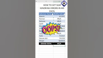 How to Get Sum Ignoring erros in MS Excel | Aggregate Function in MS Excel