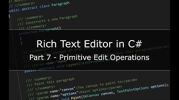 Building a Rich Text Editor in C# - Part 7 - Primitive Edit Operations