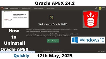 How to Uninstall Oracle APEX 24.2 | DB 23ai Pluggable | Windows 10 | Omar Baig