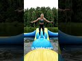 Jumping on balloons in Water.
