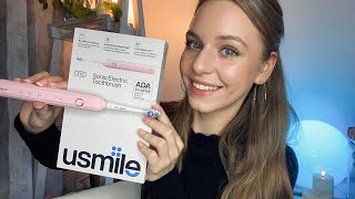 картинка: АСМР Распаковка электрической зубной щетки #usmile  🪥🦷✨ Тихий голос | ASMR Toothbrush Unboxing