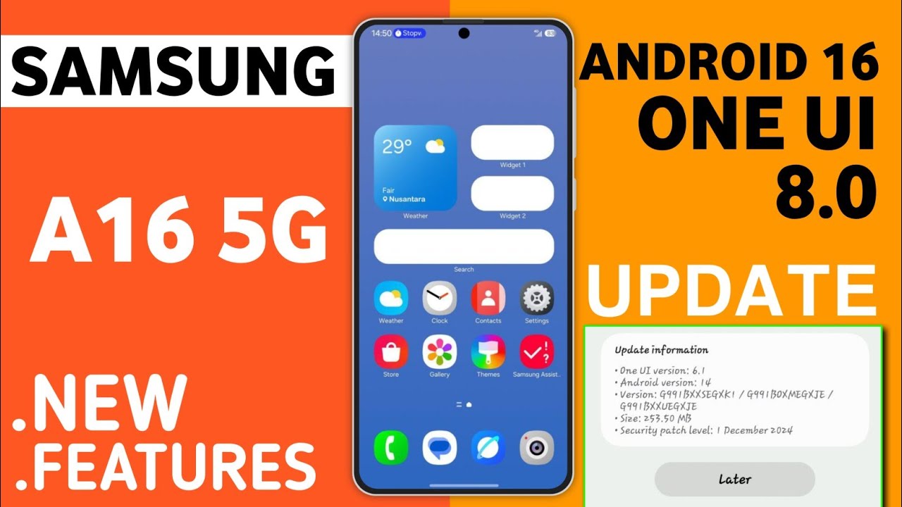 Android 1a16 Samsung A16 5G OneUi 8 Android 16 Update🔥| What's New Features | Bug's ...