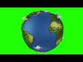 World Connection Animation Earth Spinning Globe Motion Graphics Loop Green Screen 