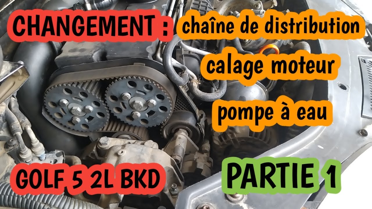 Changement Courroie De Distribution GOLF 5 2L Moteur BKD+Calage +  Changement Pompe a Eau. PARTIE 1 