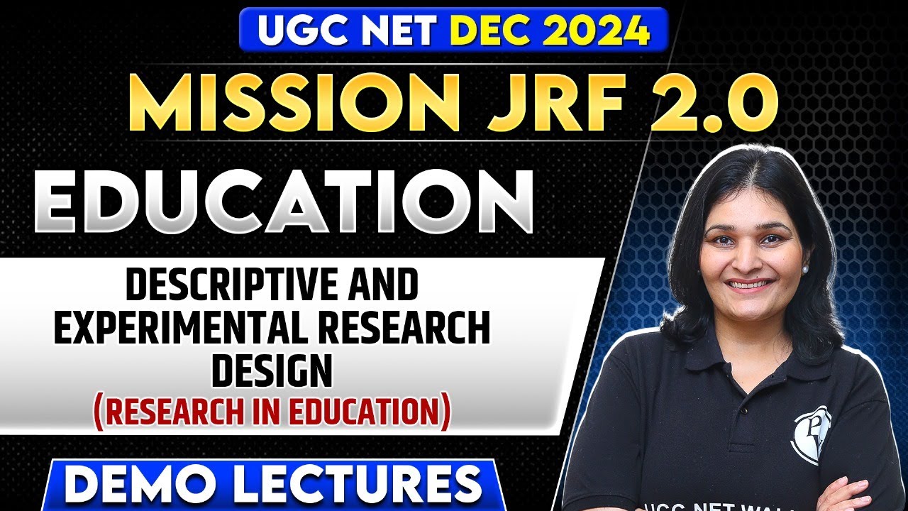 Descriptive and Experimental Research Design | Research in Education | Education | Dr.Priyanka Ma'am