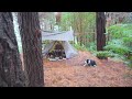 Camping - Rain, Tent, Tarp, Rain, Dog and Cheeseburgers